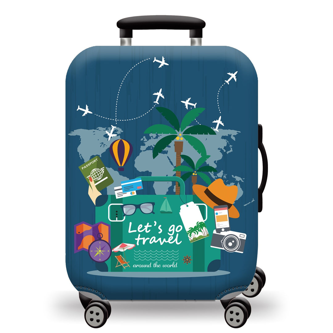 Hard Shell Luggage with Earth Design Bowlift