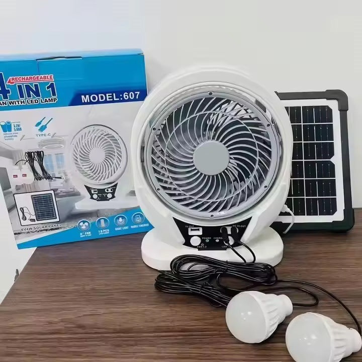 Ladies portable 4-in-1 solar fan with LED lamp Bowlift