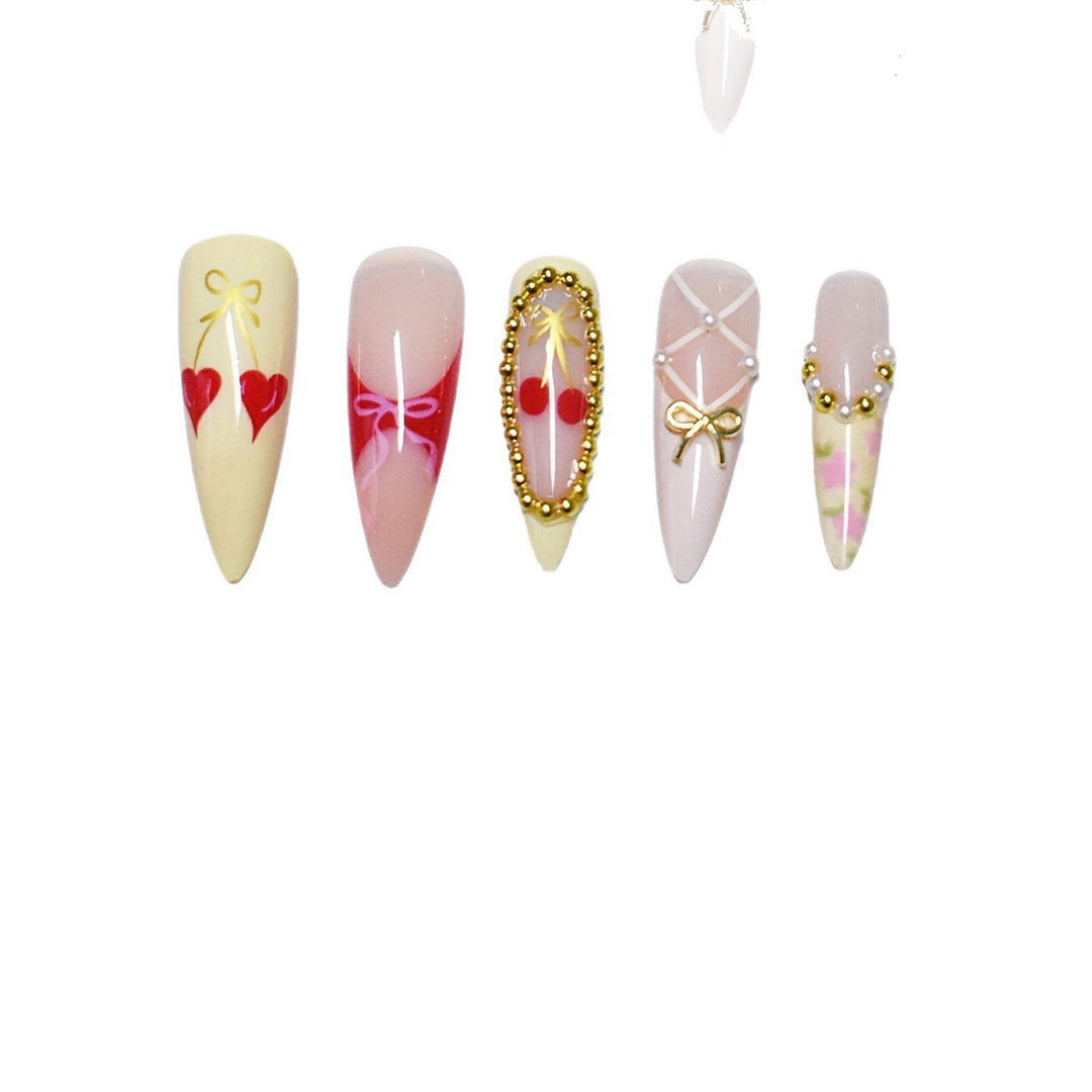 Colorful Artistic Press-On Nail Art Bowlift