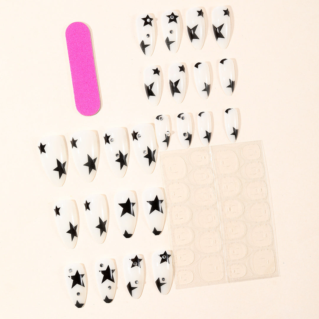 Star-Accent Stiletto Nail Art Extensions Bowlift