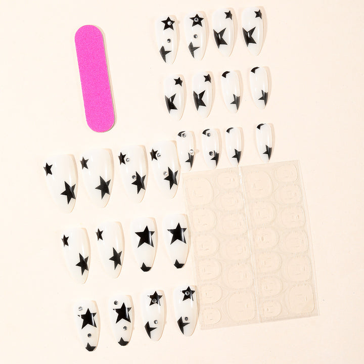 Star-Accent Stiletto Nail Art Extensions Bowlift