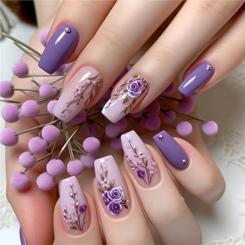 Elegant Floral Design Nail Wraps Bowlift