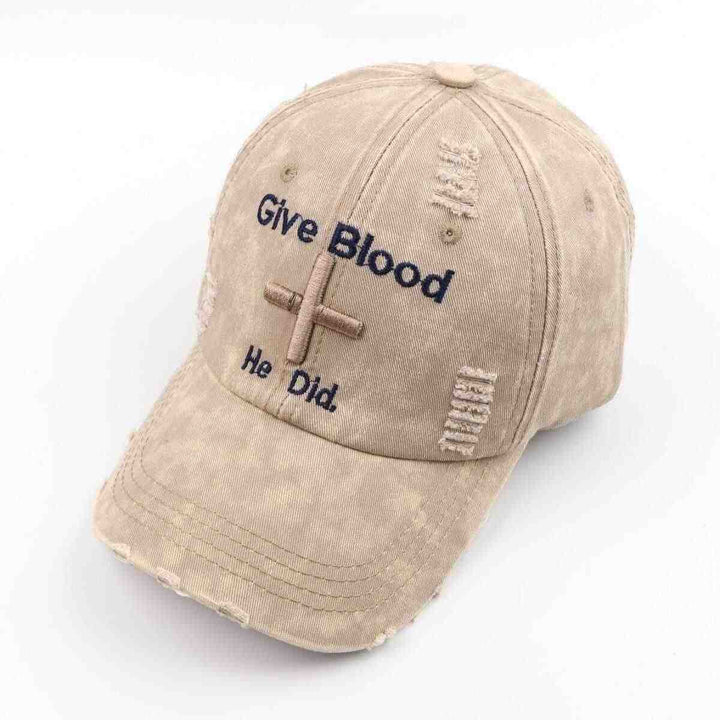 Women's Distressed Graphic Baseball Cap with Inspirational Message Bowlift