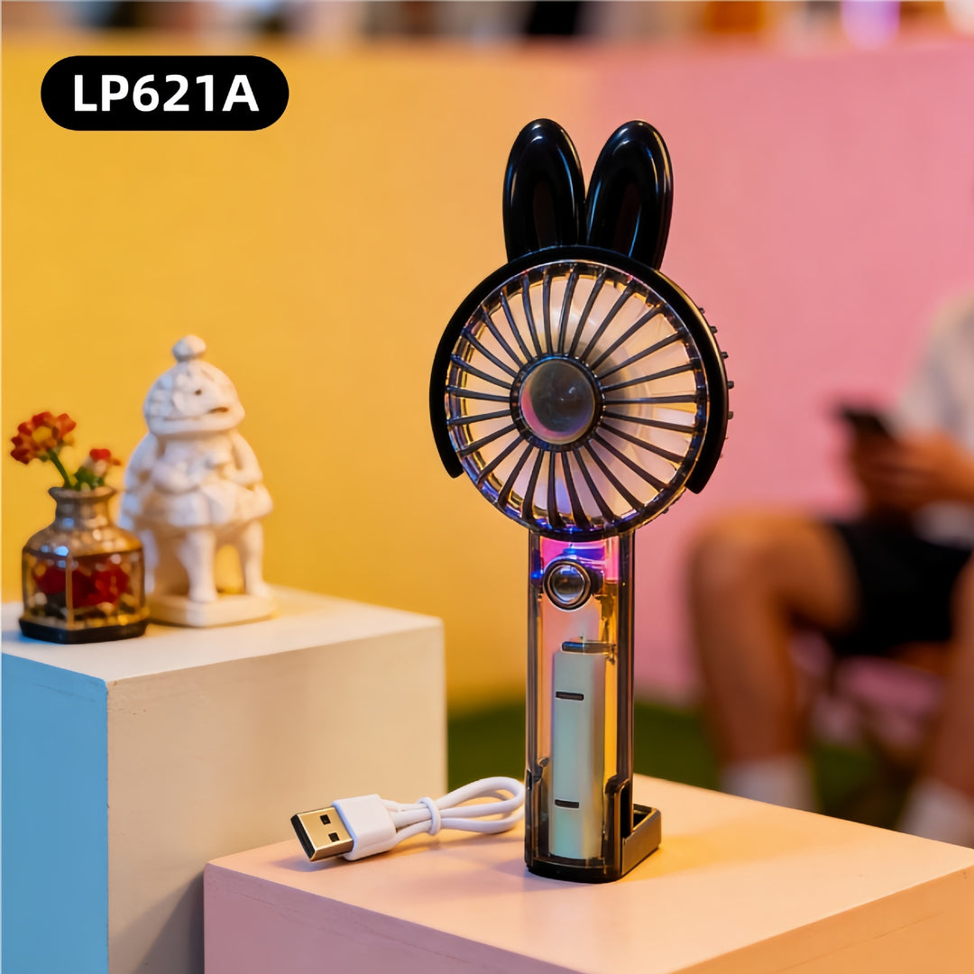 Women's portable hand fan with cute bunny design Bowlift