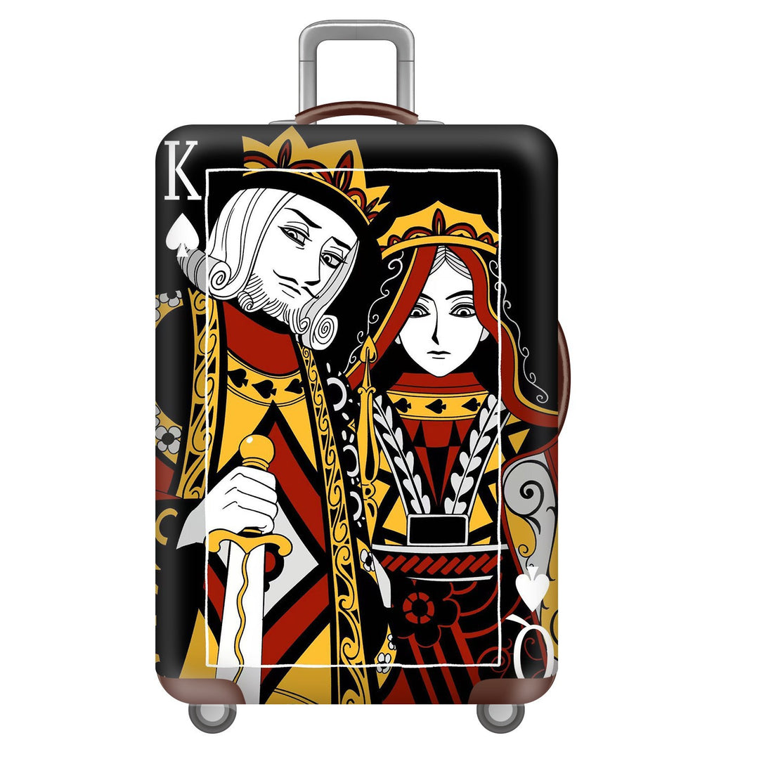 Unisex nan robust Hart shell trolley with lion portrait motif print, shock-resistant ABS polycarbonate shell, multi-wheeled chassis and TSA security lock Bowlift
