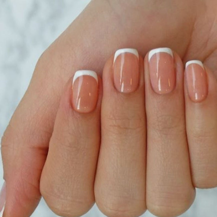 Elegant French Tip Press-On Nails Set Bowlift