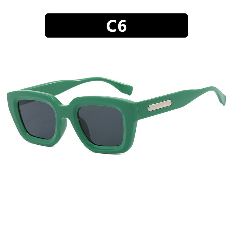 Women's square sunglasses with transparent frame and brown lenses Bowlift