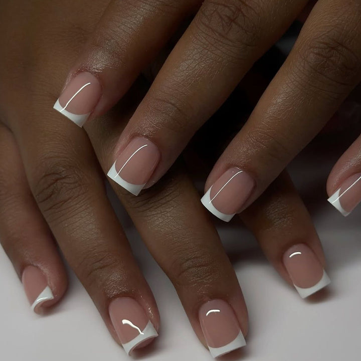 Elegant French Tip Press-On Nail Art Bowlift