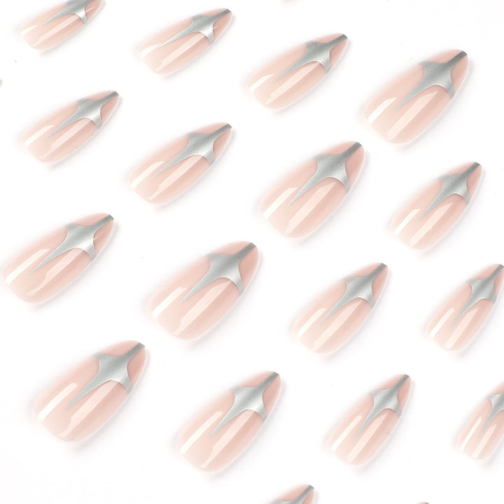 Artful Stiletto Nails with Silver Accents Bowlift