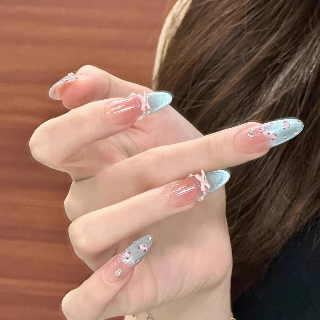 Decorative Glitter Ombre Press-On Nails Bowlift
