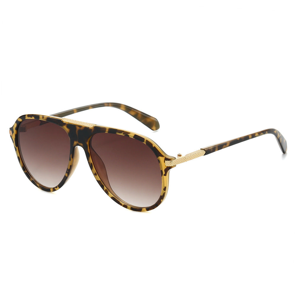 Oversized Aviator Sunglasses with Metallic Accents Bowlift