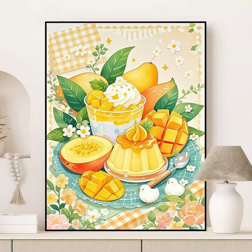Fruity Dessert-Themed Canvas Art Print Bowlift