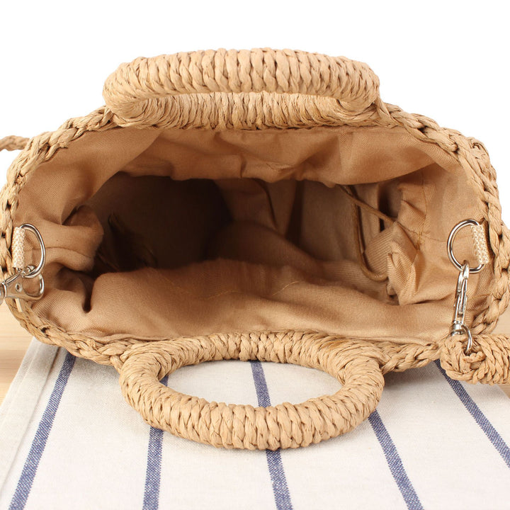 Shoulder Bag Made of Hand-Woven Basketry Bowlift