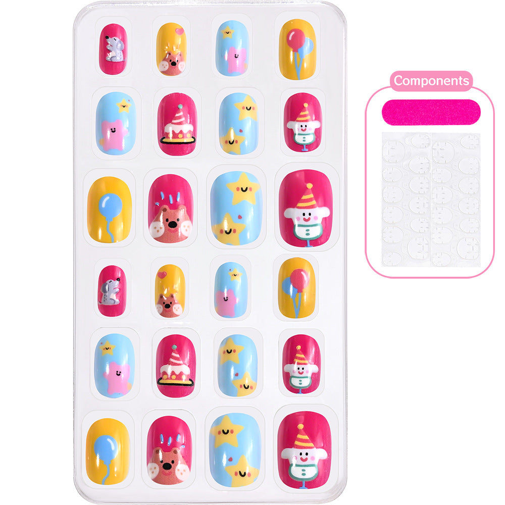Creative Cartoon-Themed Press-On Nail Collection Bowlift