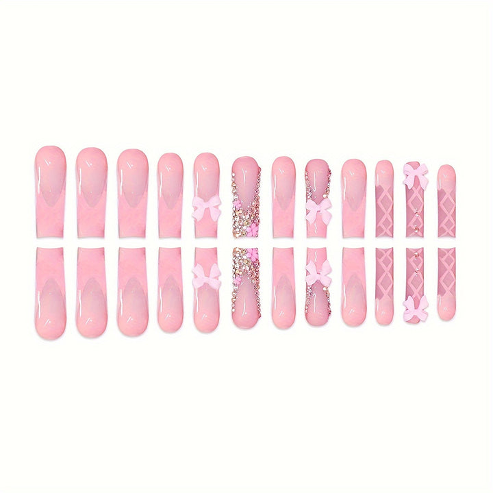 Decorative Press-On Nail Set Bowlift