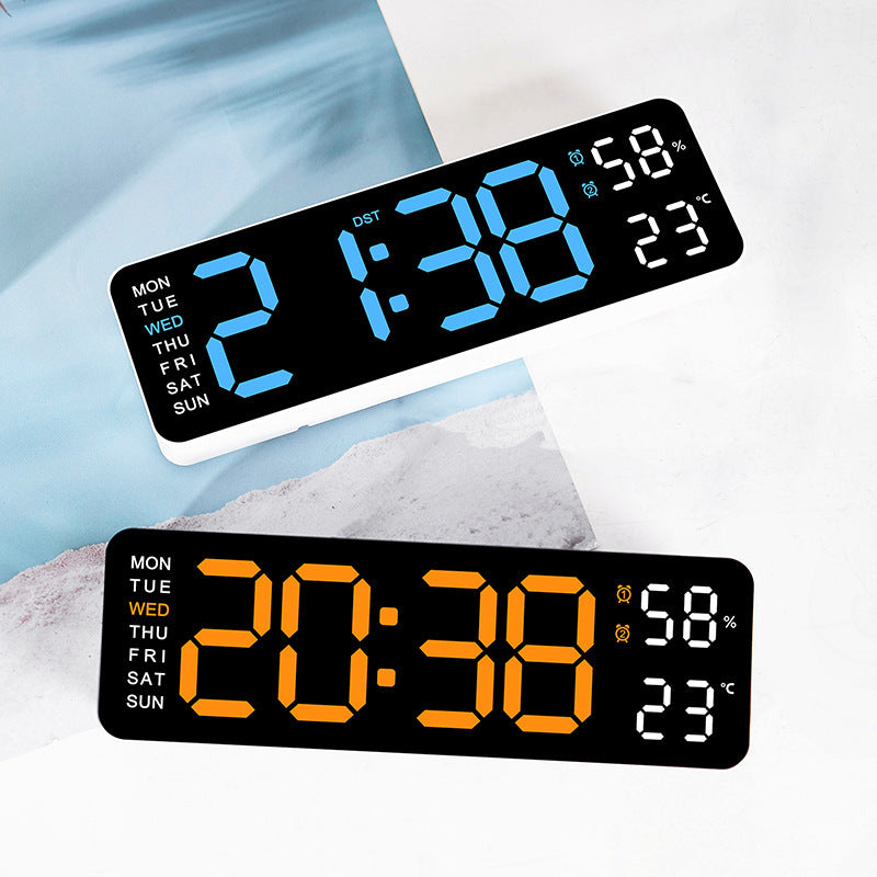 Digital wall clock with temperature and humidity display Bowlift