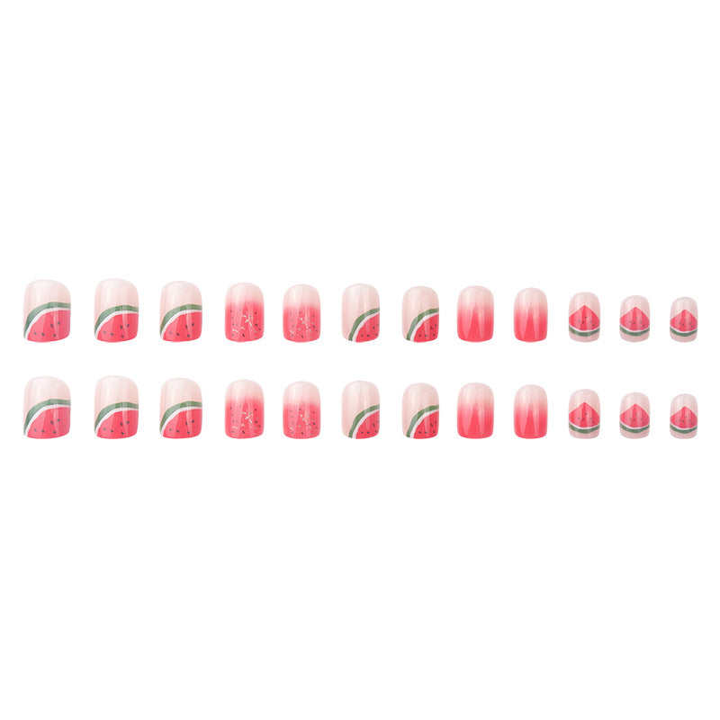 Creative Watermelon-Themed Press-On Nails Bowlift