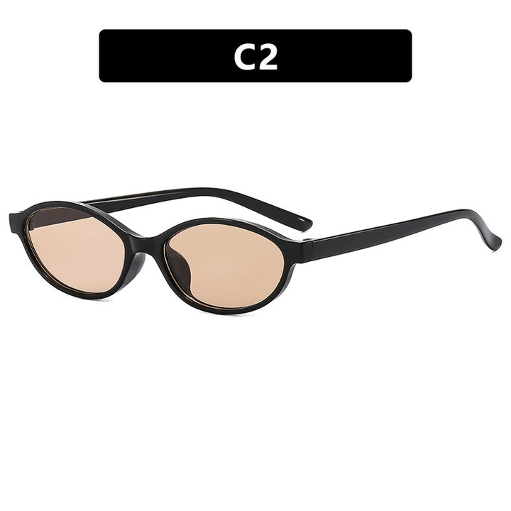 Women oval-shaped sunglasses with transparent frame and UV protection Bowlift
