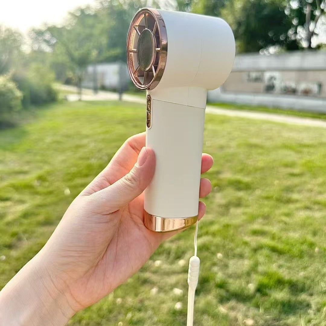 Women Portable Hand Fan with Digital Display and Variable Speed Control Bowlift