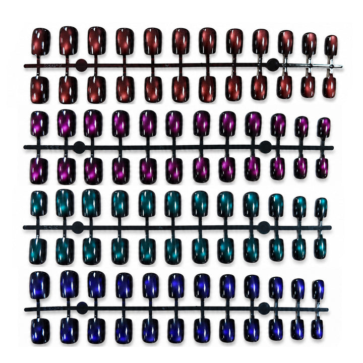 Premium Press-On Nails with Metallic Shine Bowlift