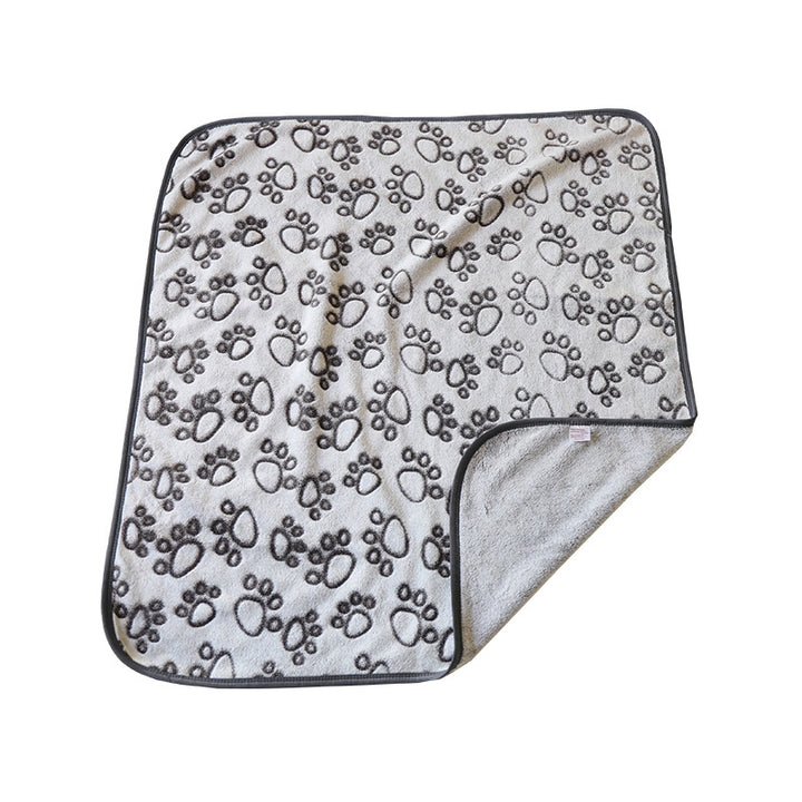 Women's Plush Pet Lounger Mat with Cute Paw Print Bowlift