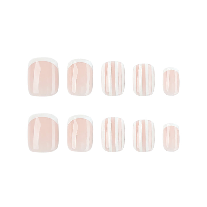 Artificial nail art with stripe pattern Bowlift