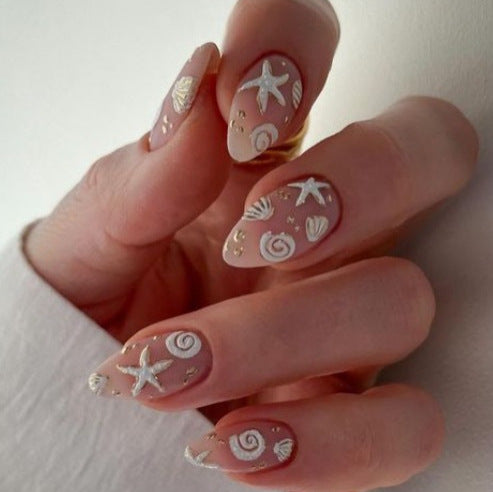 Coastal Themed Press-On Nails Bowlift