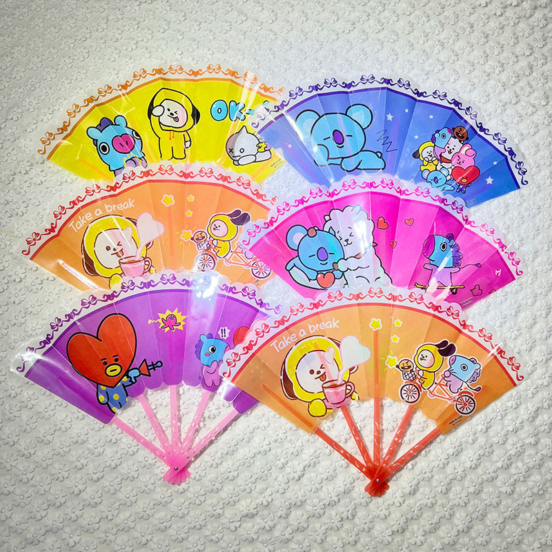 Ladies Colored Hand Fans in Cute Design Bowlift