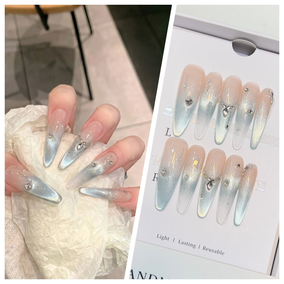 Artistic Stiletto Press-On Nail Set with Charming Patterns Bowlift