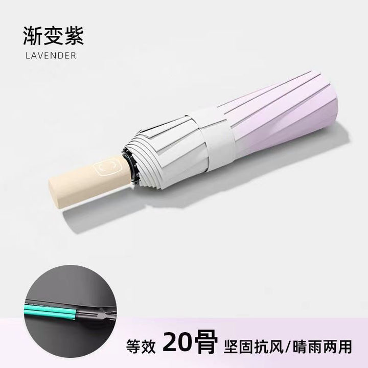 Women's Folding Umbrella with Double Wind Protection Bowlift