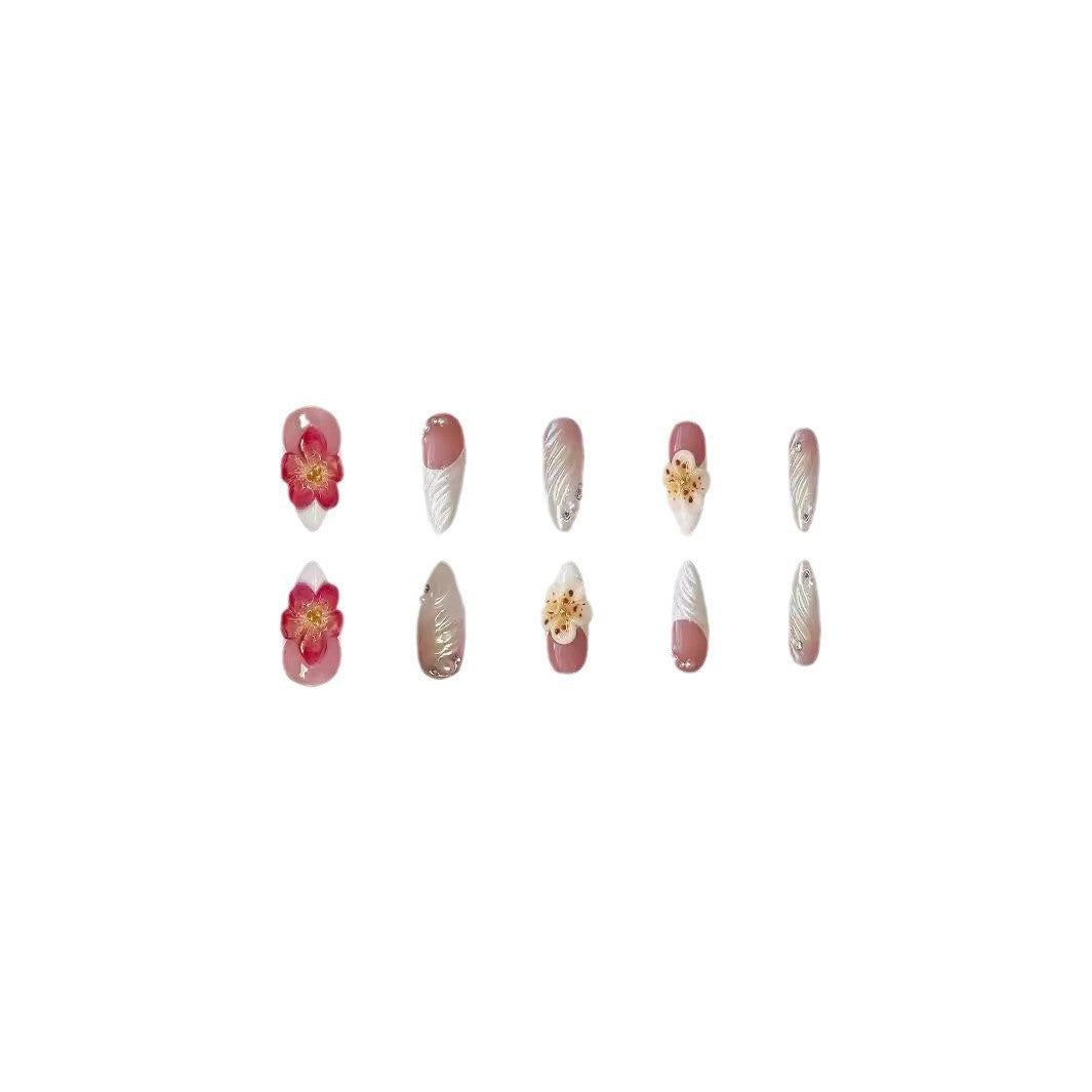 Floral 3D Acrylic Nail Enhancements Bowlift