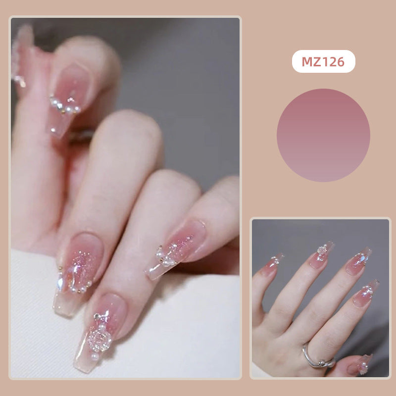 Artistic Nail Extensions with Flower Design Bowlift