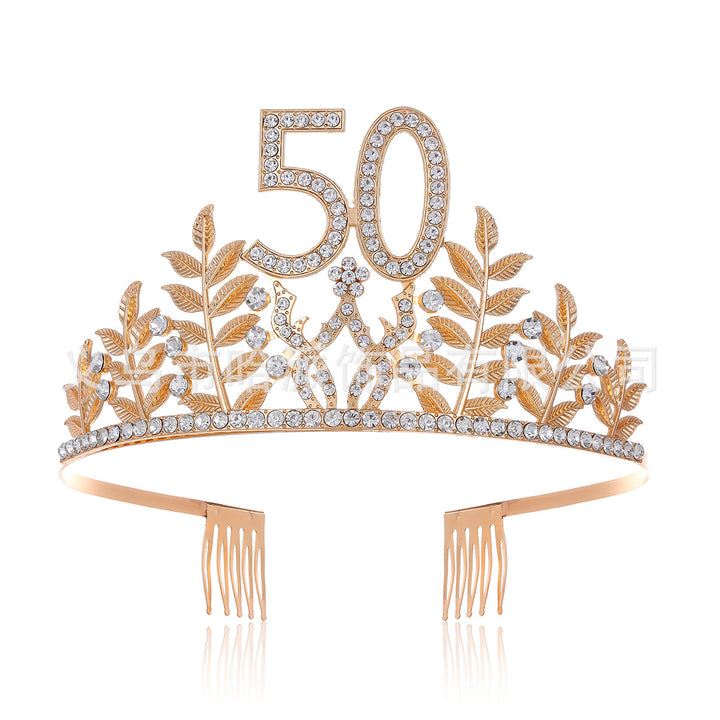 Women's Glamorous Birthday Crown with Shining Rhinestones Bowlift
