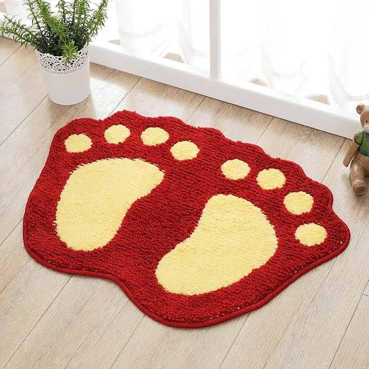 Cute Cartoon Footprint Bath Mat Bowlift