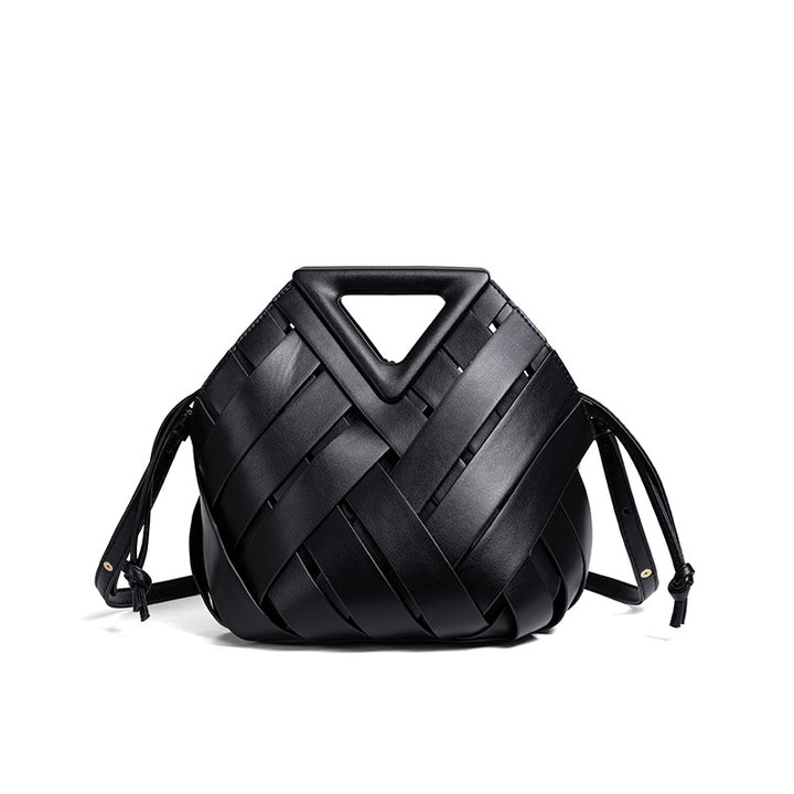 Handcrafted Woven Leather Shoulder Bag Bowlift