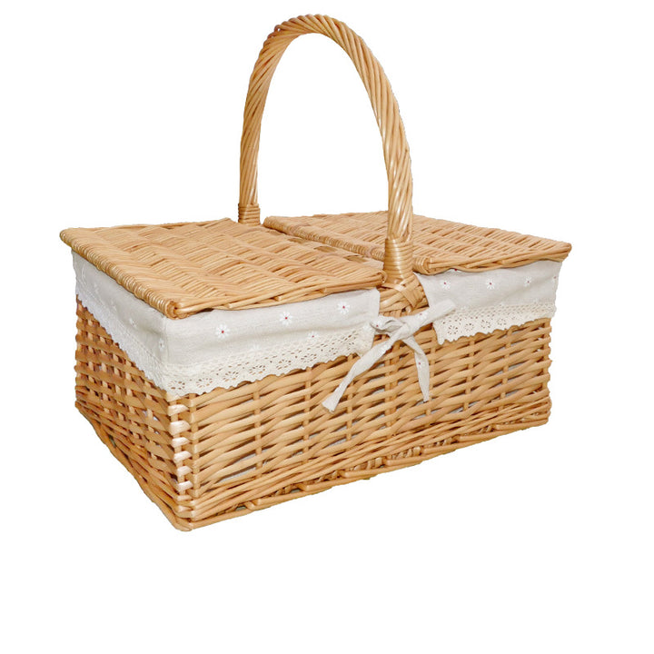 Ladies Woven Basket with Decorative Insert Bowlift