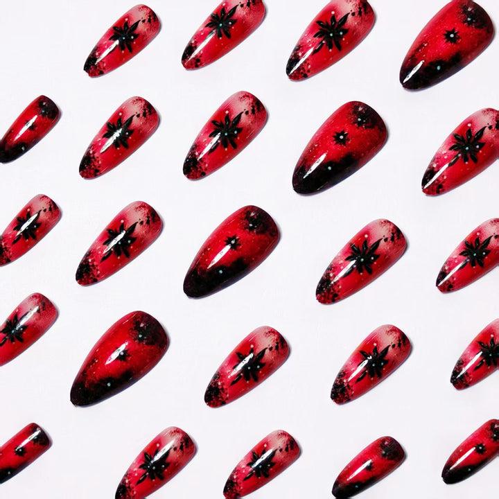 Creative artificial nails with star and glitter effects Bowlift