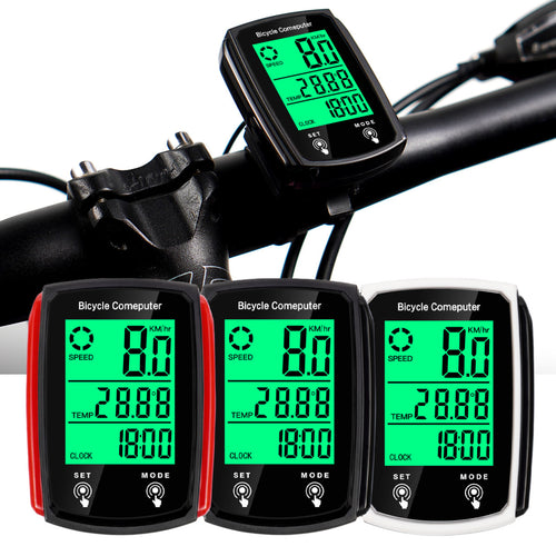 Multi-Function Bicycle Computer With Large Lcd Speedometer Temperature Clock