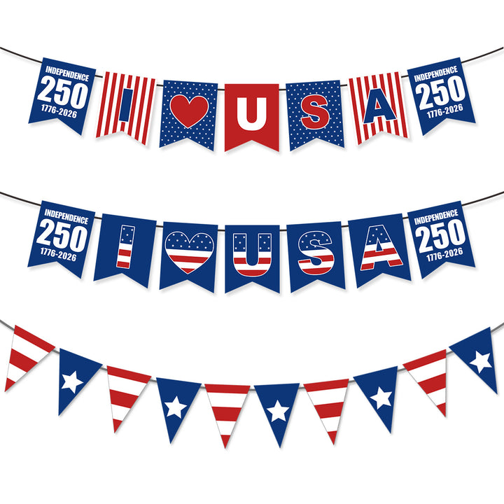 Unisex nan pennant string made of durable polyester with star and stripe motif for party decoration Bowlift