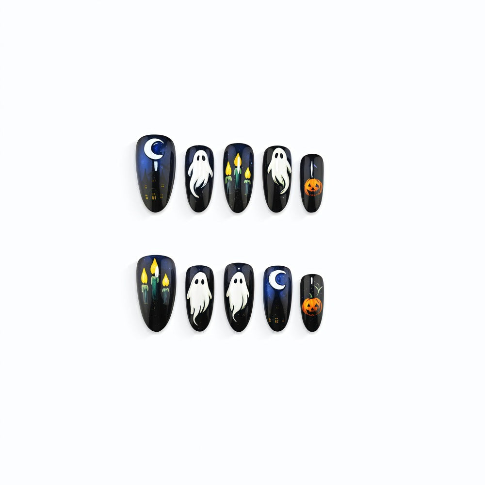 Artificial nails with spooky Halloween designs Bowlift