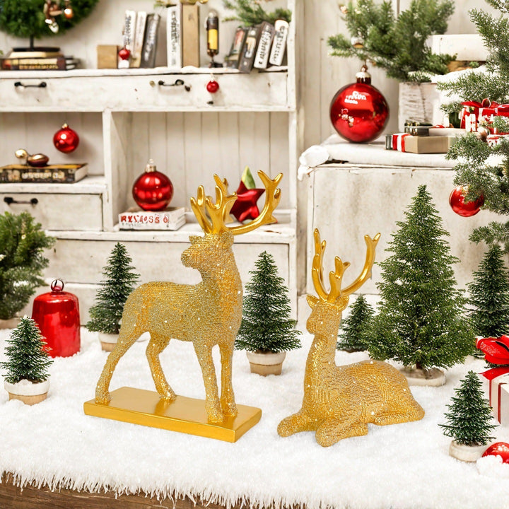 Glittering Reindeer Decorative Figure Bowlift