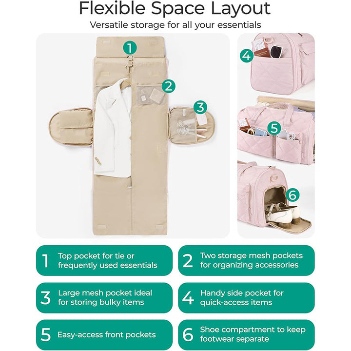 Elegant Travel Bag with Integrated Suit Compartment Bowlift