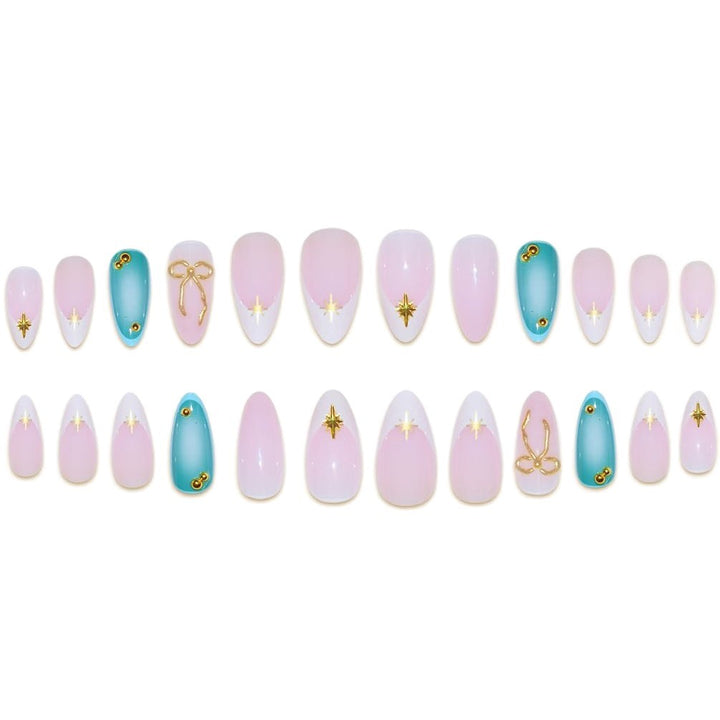 Artistic Stiletto Nail Art Set with Gold Accents Bowlift