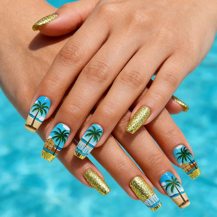Tropical Paradise Press-On Nail Art Set Bowlift