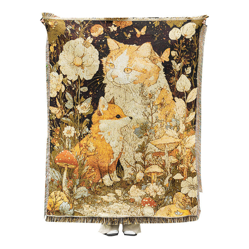 Artistic Cat-Themed Cozy Throw Blanket