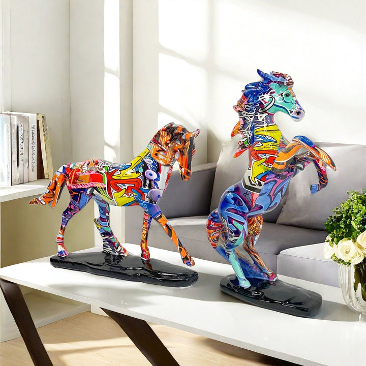 Artful Running Horse Sculpture Bowlift