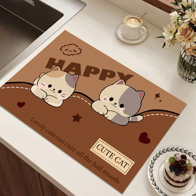 Cute Cartoon Dog Kitchen Mat Bowlift