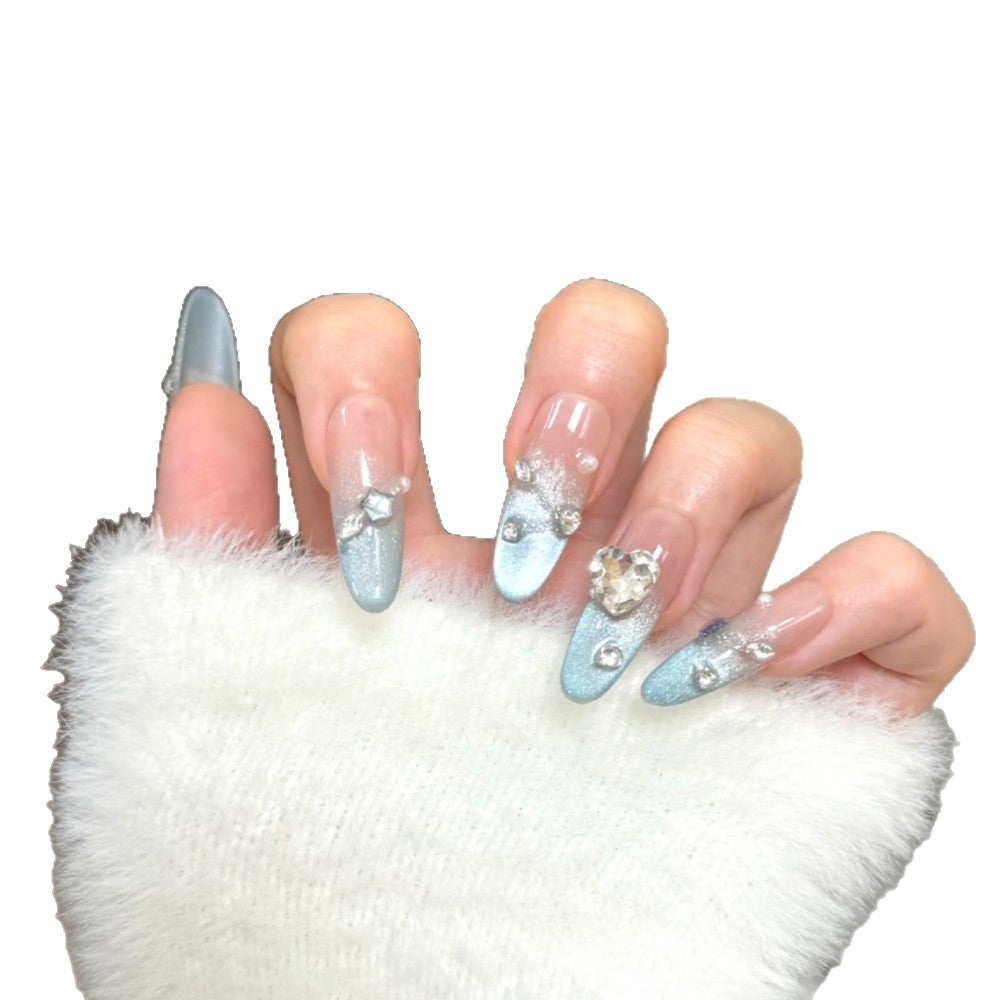 Elegant Rhinestone-Accented Press-On Nail Set Bowlift