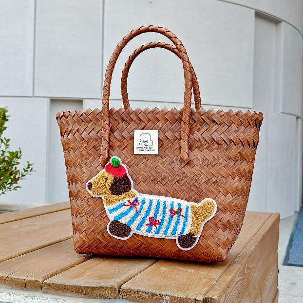 Handcrafted Basket Bag Made of High-Quality Material Bowlift