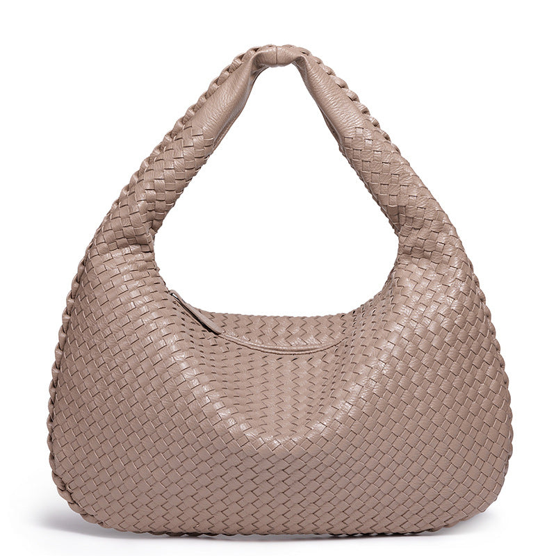 Handcrafted Woven Leather Hobo Bag Bowlift